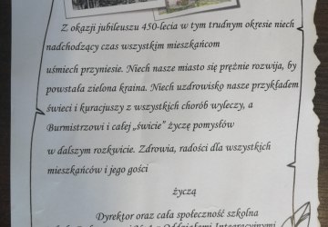 Życzenia od Szkoły Podstawowej nr 1