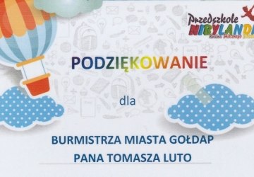 Podziękowania dla Burmistrza Gołdapi