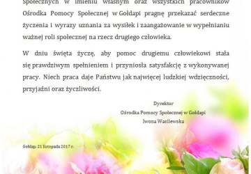 21 listopada - Dzień Pracownika Socjalnego