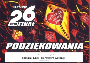 Podziękowania od sztabu WOŚP