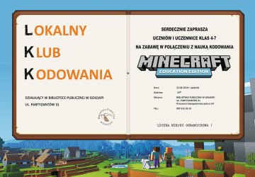 Lokalny Klub Kodowania z Minecraftem zaprasza