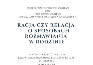 „Racja czy relacja – o sposobach rozmawiania w rodzinie”