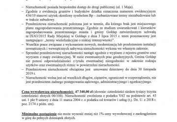 Informacja o przetargu (nr ewidencyjny działki 436/10)