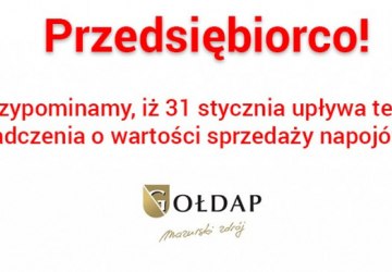 Przypominamy o obowiązku złożenia oświadczenia o wartości sprzedaży napojów alkoholowych