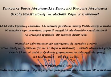 75-lecie Szkoły Podstawowej im. M. Kajki w Grabowie