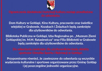 Ograniczenie działalności instytucji kultury zostaje przedłużone do odwołania.