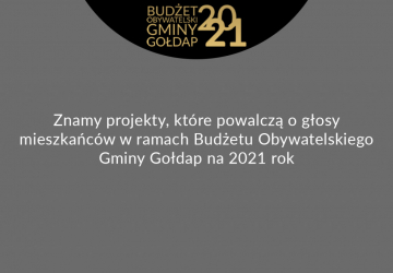 Znamy projekty, które powalczą o głosy mieszkańców w ramach Budżetu Obywatelskiego Gminy Gołdap na 2021 rok