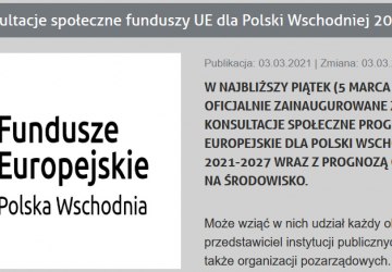 Konsultacje społeczne funduszy UE dla Polski Wschodniej 2020+