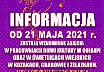 Wznowienie zajęć w Domu Kultury