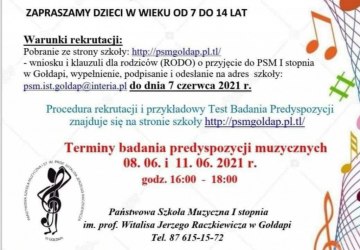 Państwowa Szkoła Muzyczna w Gołdapi zaprasza