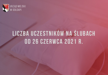 Liczba uczestników na ślubach od 26 czerwca 2021 r.