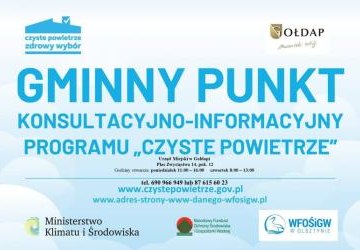 Zapraszamy do punktu konsultacyjno-informacyjnego Programu priorytetowego „Czyste powietrze”