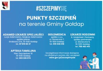 Punkty szczepień na terenie Gminy Gołdap