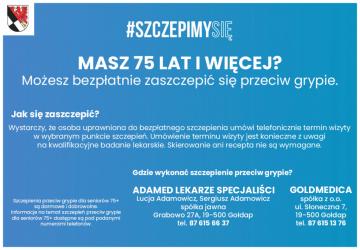 Masz 75 lat i więcej? Możesz bezpłatnie zaszczepić się przeciw grypie.