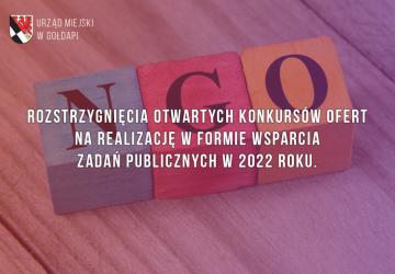 Rozstrzygnięcia otwartych konkursów ofert na realizację w formie wsparcia zadań publicznych w 2022 roku.