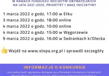 Spotkania informacyjno-szkoleniowe dotyczące programu grantowego NOWE FIO WML 5