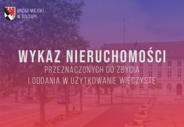 Wykaz nieruchomości przeznaczonych do zbycia i oddania w użytkowanie wieczyste