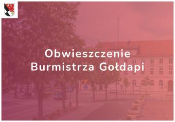 Obwieszczenie Burmistrza Gołdapi