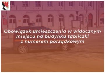 Obowiązek umieszczenia w widocznym miejscu na budynku tabliczki z numerem porządkowym