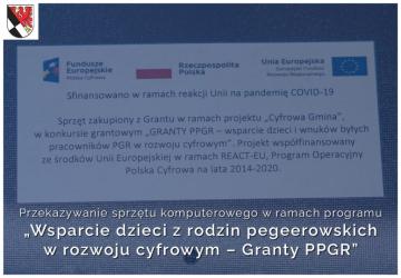 Rozpoczynamy przekazywanie komputerów stacjonarnych w ramach programu „Wsparcie dzieci z rodzin pegeerowskich w rozwoju cyfrowym – Granty PPGR”